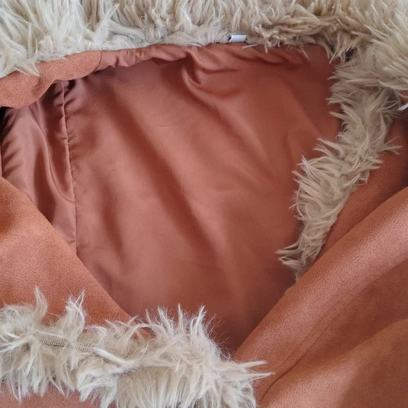 CARHARTT Faux Suede 2 Button Collared Lightweight Embroidered Coat Sz M - Picture 14 of 14